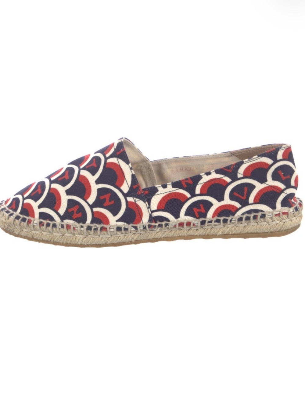 Valentino Garavani Navy Red Cream Patterned Espadrilles